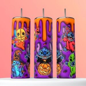 Stitch Halloween Colorful 3D 20 Ounce Skinny Straight Tu…